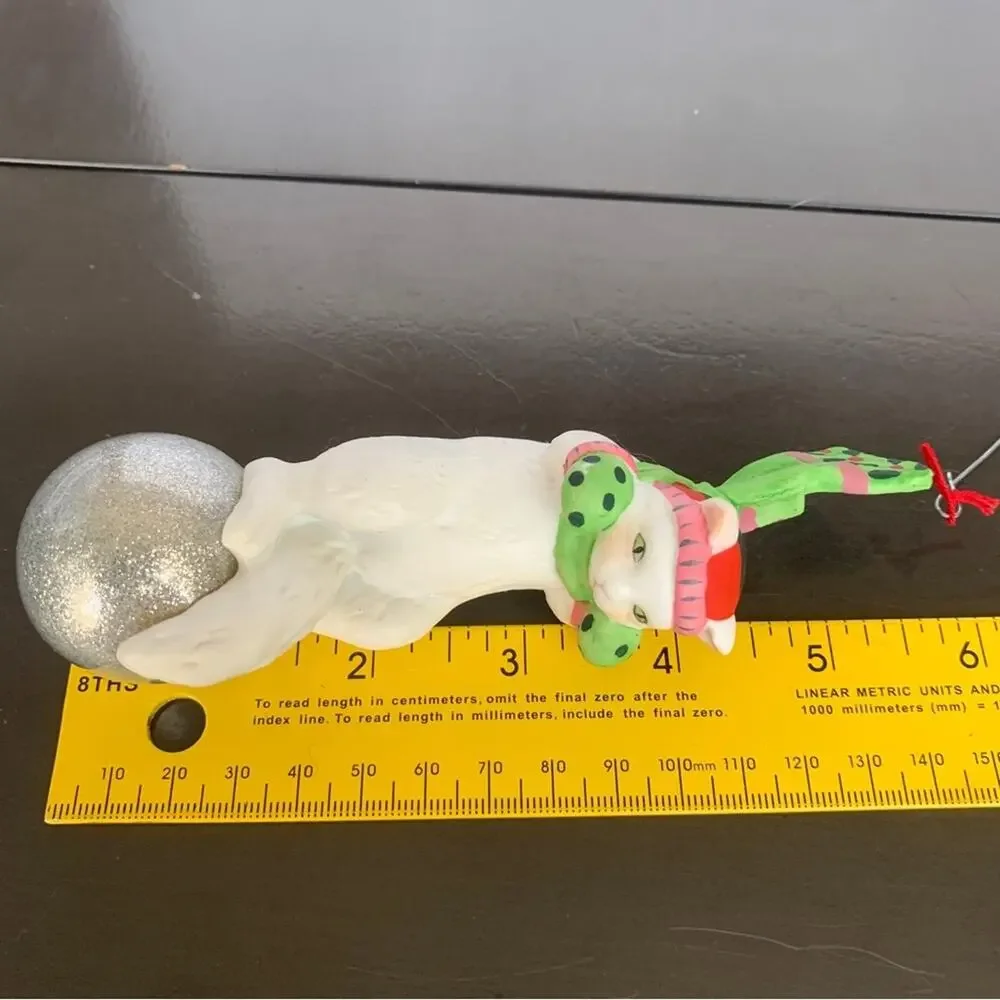 Vintage Porcelain Cat Ornament